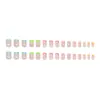 Refrescantes y Energéticas Arcoíris Estilo Francés Sencillas, Dulces, Modernas, Versátiles Uñas Portátiles para Niña, Arte de Uñas Removible, 30 Piezas