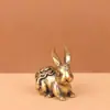 Artesanías de Ornamentos del Conejo de la Suerte del Zodiaco de Latón Puro, Pie Creativo Vintage de Latón para Sostener en la Mano, Decoración de Escritorio para el Hogar y la Oficina