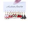 Moda Europea y Americana Nuevos Pendientes de Navidad Set de 5 Pares Pendientes Navideños Más Vendidos para Mujeres