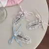 Pinza para el pelo de estilo ballet dulce de encaje con lazo de perlas y cinta BB Clip Lateral Borde del Cabello Roto de Verano