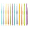 12 colores plástico ganchillo diy hecho a mano de una sola cabeza lana herramientas de tejer paquete de materiales suéter aguja ganchillo venta al por mayor