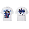 2026 Cruzamento Dembele estrela estampa patchwork retrô americano camiseta manga curta algodão penteado pesado camiseta masculina verão
