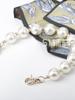 Nueva cadena de cuentas estilo Chanel con perlas artificiales, elegante, de mano. Cadena de cuentas de tela hecha a mano, bolsa de maquillaje de boca dorada para manualidades DIY, cinturón para teléfono móvil