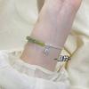 Pulsera de plata de la marca Lucky de imitación jade Hetian de estilo chino nuevo, pulsera de cuentas cosidas con diseño de nicho de moda para mujer, personalidad