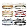 Nuevo Conjunto de Pulseras Trenzadas Arcoíris de Hilo con Cuentas de Estilo Étnico, Sencillo y Moderno, Superventas Transfronterizo Multicapa