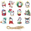Fiesta de vacaciones de invierno transfronteriza Decoración de árbol de Navidad Colgante de dibujos animados Decoración de fiesta de Navidad Pingüino Etiqueta pequeña