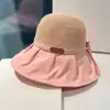 Sombrero de Pescador de Ala Ancha para Cubrir la Cara, Sombrero de Sol Negro de Goma con Protección Solar y Lazo, Sombrero Versátil de Verano Estilo Coreano para Mujer
