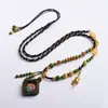 Cordón Estilo Chino Thangka Tara Verde Zakiram Cuero de Vaca Limpiador Colgante Femenino Xizang Cuerda Cuerda para Collar Wenwan Joyería