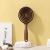 Pente de Massagem Oco Estilo Coreano, Pente de Nylon Moderno com Cerdas de Javali, Modelo Popular para Alisar o Cabelo, Especificamente para Mulheres, Portátil para Uso Doméstico
