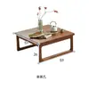 Mesa de chá de madeira maciça, mesa de chá de varanda, mesa de chá de madeira natural, mesa de chá pequena, mesa de chá e cadeiras de pousada vintage, assento de chá tatami de lazer