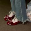 Sapatos de Casamento para Mulheres 2025 Novo Estilo Strass Salto Alto Sapatos de Noiva Salto Grosso Sapatos para Brinde Casamento Chinês Sapatos Xiuhe