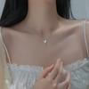 Collar con colgante de borla y cuentas de gota de agua de diamante brillante, cadena de clavícula para mujer, estilo coreano, elegante diseño de nicho, collar de mariposa de concha