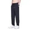Pantalones de seda helada para hombre con diseño de raya de meteorito, que cuentan con alta elasticidad, propiedades de secado rápido, una sensación fresca y transpirable, un corte holgado y un aspecto elegante, versátil y casual, perfectos para el verano