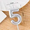 Venta al por mayor del fabricante velas doradas con números del 0 al 9 adornos para tarta inserts para fiesta de cumpleaños mesa de postres decoración para hornear