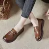 Mocasines retro de cuero suave con suela gruesa para mujer, nuevo estilo otoño 2026, versátiles, de suela blanda, punta redonda, cómodos, de plataforma, zapatos de cuero