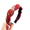 Diadema Roja para Mujer 2026 Nuevo Estilo Borde Ancho Corona Alta Antideslizante Diadema Accesorio para el Cabello Patrón a Cuadros