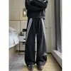 Novas calças de moletom largas 380 marca trendy G bordada listradas peso pesado corte curvo outono fluidas compridas para homens, calças esportivas de perna larga