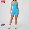 Conjunto de Yoga sin Costuras Europeo y Americano Cintura Alta Levantamiento de Glúteos Control de Abdomen Deportes al Aire Libre Transpirable Secado Rápido Traje de Fitness para Mujer 5112