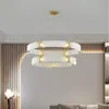 Lámpara de araña para restaurante transfronterizo, luz de anillo circular de lujo ligero, lámpara colgante de cristal personalizada para sala de estar, recepción de hotel, vestíbulo, modelo nuevo 2026