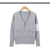 Suéter Cardigan Tb Novo 2026 com Quatro Listras, Casaco de Lã Slim-Fit Estilo Coreano, Suéter de Tricô Básico Unissex