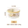 Conjunto de Louça de Cerâmica de Alta Qualidade Desenho Animado Fofo para Uso Doméstico: Tigela de Arroz, Tigela de Sopa, Tigela para Macarrão Instantâneo, Tigela para Refeição