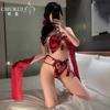 Churui Lencería Sexy Fragante Estilo Antiguo con Cordones Bordado Mariposa Tentación Faja Peonía Perspectiva Traje Pasión Caliente