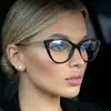 Gafas de Estilo Europeo y Americano Personalidad Ojo de Gato Sin Graduación para Mujer, Nuevos Marcos de Gafas de Moda Retro Tendencia Anti Luz Azul