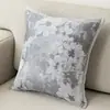 Almofada Jacquard de Veludo Estilo Vintage Cremoso para Sofá Sala de Estar Almofada de Costas Luxo Leve Retro Travesseiro de Cabeceira Pousada Folhas