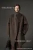 Abrigo de Lana de Gama Alta de Longitud Media, Doble Faz, con Cuello Inclinado y Diseño de Cuello Alto, Abrigo de Lana Vintage, Nuevo Estilo Otoño e Invierno para Personas Petitas