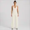 Conjunto de Chaleco de Yoga Cruzado con Cuello Halter y Escote en V con Copas Extraíbles, Chaleco Deportivo con Hermoso Diseño en la Espalda, Conjunto de Ropa Casual para Fitness y Yoga