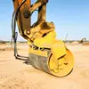 Compactador de rodillo hidráulico para excavadora para compactación y nivelación de riberas, compactador de rodillo para accesorio de excavadora