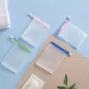 Saco de sabão de dupla camada espessado com rede espumante para fazer espuma manual de limpador facial, gel de banho e sabonete facial, saco de rede para armazenamento de sabão