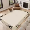Tapete para Sala de Estar 2025, Absorvente de Água, Resistente a Manchas, Lavável, Tapete Antiderrapante para Piso de Quarto, Design Wabi-Sabi Estilo Francês, Material Veludo Cristal