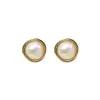 Pendientes Metálicos de Perla Espiral Retro Suaves Pendientes para Mujer Corea del Sur Simples de Alta Gama Moda Celebridad de Internet Pendientes Elegantes