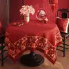 Mantel de Mesa para Té de Año Nuevo 2026 Nuevo Mantel Rojo para Mesa de Comedor, Salvamanteles Atmosférico, Protector Decorativo de Superficie de Mesa para Festival de Primavera