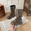 Botas de menina, botas de cano alto, nova coleção outono/inverno 2026, botas longas infantis, botas Martin estilosas para meninas pequenas, botas de inverno retrô