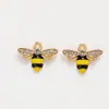 Nuevos Accesorios para Joyería DIY Aleación Esmalte Colgante Pequeño Ala Pedrería Abeja Pendiente Colgante Venta al por Mayor