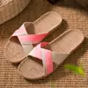 Zapatillas de Lino Estilo Nuevo Verano para Mujer Hogar Antideslizantes Pareja Zapatillas de Casa Sandalias Estilo Japonés Interior Suela Gruesa