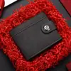 Nueva Cartera Corta para Hombre con Botón Cuero de Alto Valor Sin Logo Cartera para Monedas Multitarjetas Portatarjetas para Hombre