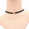 Colar de metal em forma de oito invertido de couro preto Harajuku japonês e coreano para mulheres, gargantilha curta, corrente para clavícula feminina