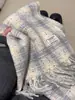 Novo Cachecol Azul Névoa Cor Pura do Fabricante de Tonglu Cachecol Quente de Inverno Feminino Fofo Escovado Espessado Estudante Branco