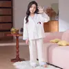 Pijama Infantil 2026 Novo Estilo Primavera e Outono Conjunto Duas Peças Infantil, Algodão Nuvem Fino Manga Longa Roupa de Casa Estilosa para Meninas
