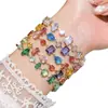 Pulsera irregular geométrica de circón súper brillante, alto valor estético para vacaciones en la playa, joyería de nicho de lujo ligero de alta gama para mujer
