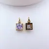 Colgante Rectangular de Zirconia Color-Preservante Chapado en Oro de 14K Accesorios de Joyería para Pulsera, Collar, Pendiente, Pasador de Pelo DIY