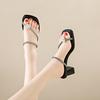 Pantuflas de Verano para Mujer para Combinar con Faldas, Nuevas Sandalias de Verano 2026 con Pedrería, Tacón Grueso de Estilo Francés, Impresionantes Sandalias de Tacón Alto