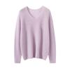 Suéter de Cachemira Otoño/Invierno Nuevo para Mujer Sencillo Cuello en V Clásico Color Sólido Jersey Base de Seda de Morera