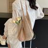 Bolsa de Palha Tecida Grande Capacidade para Viagem de Verão para Mulheres, Bolsa de Palha Vazada, Bolsa de Ombro Versátil Tendência 2026
