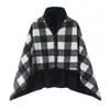 Xale quente com forro de fleece, cobertor multifuncional para outono e inverno, protetor de pescoço, capa espessa, cobertor para cochilo no escritório, fleece de vison nuvem