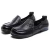 Zapatos de Cuero Suave 2026 de Moda Versátiles para Madres Estilo Primavera y Otoño Zapatos de Cuero Tacón Bajo Zapatos para Mujeres de Mediana Edad y Mayores Suela Suave Mocasines de Cuero Suave