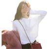 2025 Primavera y Otoño Nueva Camiseta de Placa Ligera Multicolor para Mujer de Manga Larga Holgada Estilo Coreano Color Puro Cuello Redondo Top Interior Base